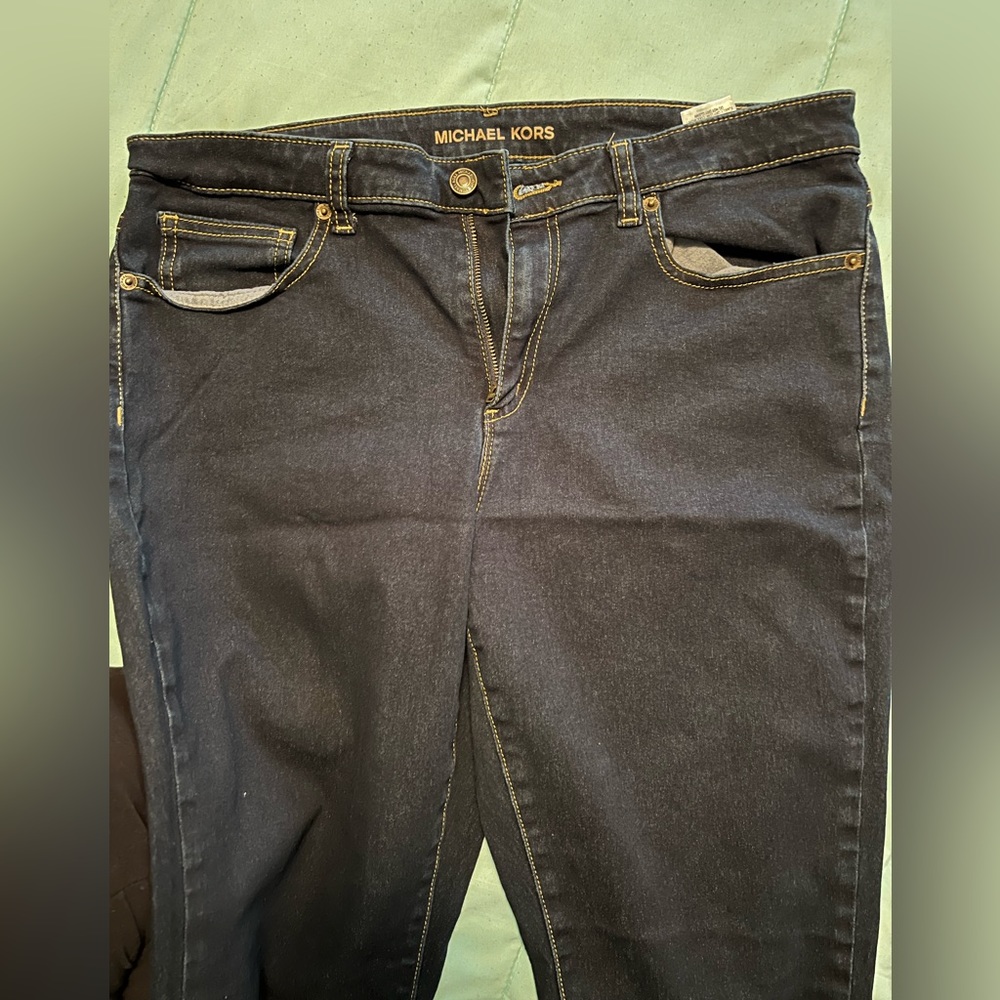 Michael Kors Dark Denim Jeans Izzy Skinny Size 14
